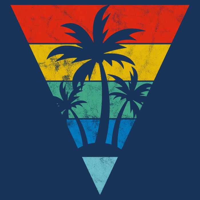 Palm Trees Retro Triangle Sunset Infant Baby Jersey Bodysuit