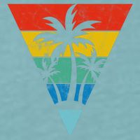 Palm Trees Retro Triangle Sunset Sueded Cloud Jersey T-Shirt