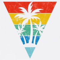 Palm Trees Retro Triangle Sunset Garment-Dyed Sweatshirt