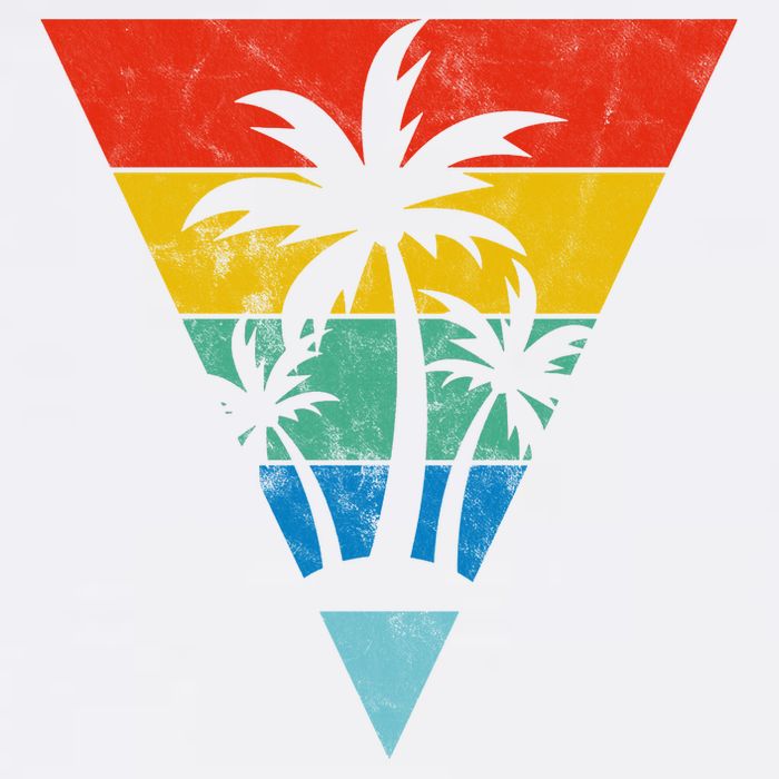 Palm Trees Retro Triangle Sunset Garment-Dyed Sweatshirt