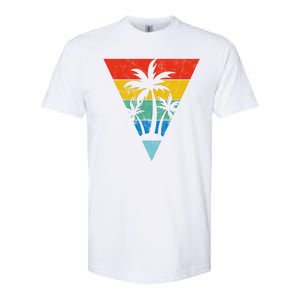 Palm Trees Retro Triangle Sunset Softstyle CVC T-Shirt