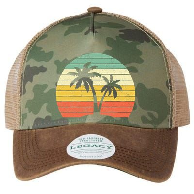 Palm Tree Retro Tropical Beach Legacy Tie Dye Trucker Hat