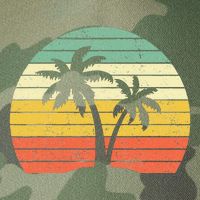 Palm Tree Retro Tropical Beach Legacy Tie Dye Trucker Hat