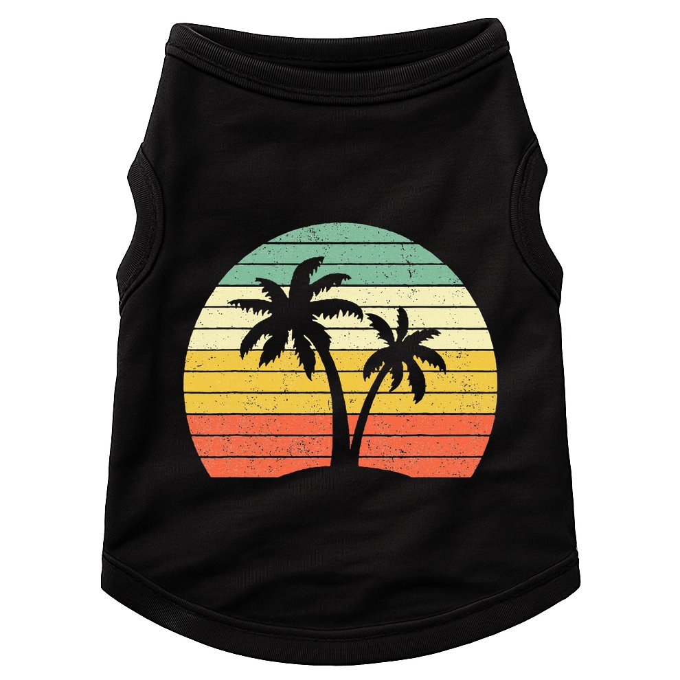 Palm Tree Retro Tropical Beach Doggie Tank