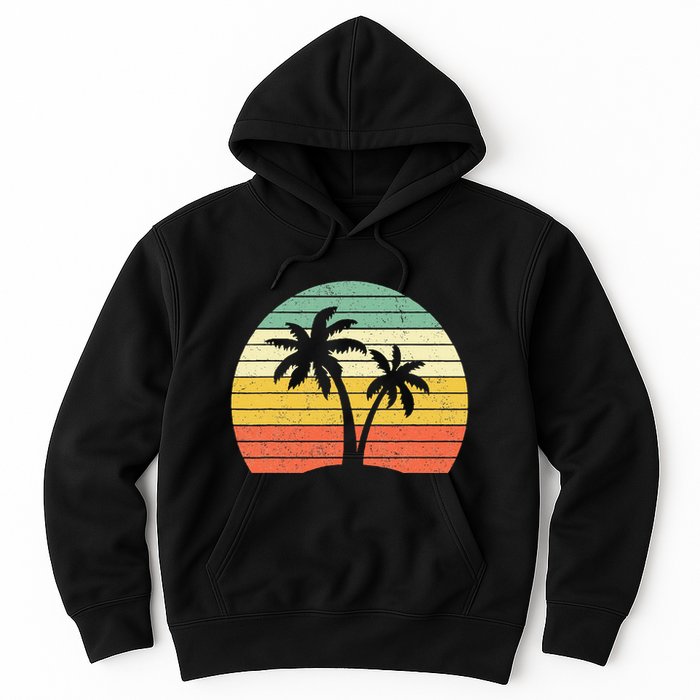 Palm Tree Retro Tropical Beach Hoodie