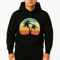 Palm Tree Retro Tropical Beach Hoodie