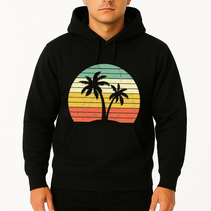 Palm Tree Retro Tropical Beach Hoodie