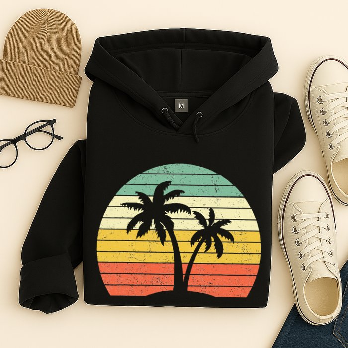 Palm Tree Retro Tropical Beach Hoodie