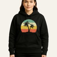 Palm Tree Retro Tropical Beach Hoodie