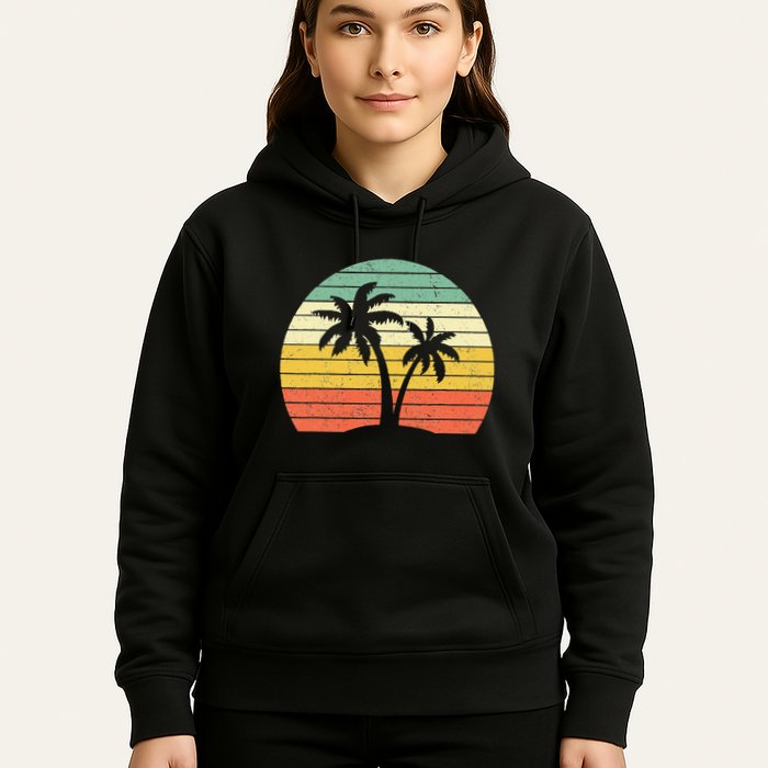 Palm Tree Retro Tropical Beach Hoodie