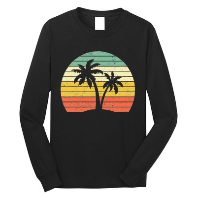 Palm Tree Retro Tropical Beach Long Sleeve Shirt