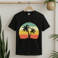 Palm Tree Retro Tropical Beach T-Shirt