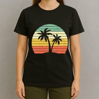 Palm Tree Retro Tropical Beach T-Shirt