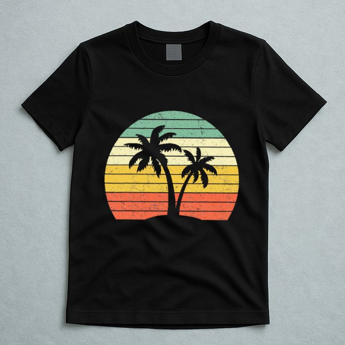Palm Tree Retro Tropical Beach T-Shirt
