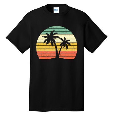 Palm Tree Retro Tropical Beach Tall T-Shirt