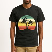 Palm Tree Retro Tropical Beach Tall T-Shirt