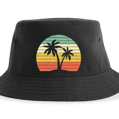 Palm Tree Retro Tropical Beach Sustainable Bucket Hat