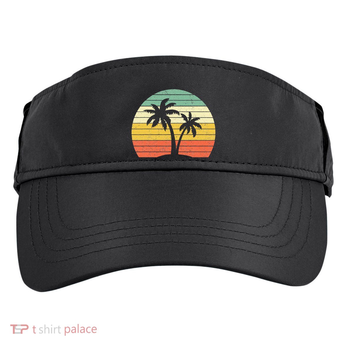 Palm Tree Retro Tropical Beach Adult Drive Performance Visor