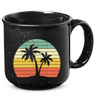 Palm Tree Retro Tropical Beach 15oz Campfire Ceramic Mug
