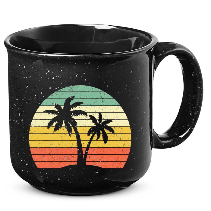 Palm Tree Retro Tropical Beach 15oz Campfire Ceramic Mug