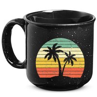 Palm Tree Retro Tropical Beach 15oz Campfire Ceramic Mug