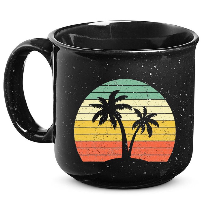 Palm Tree Retro Tropical Beach 15oz Campfire Ceramic Mug