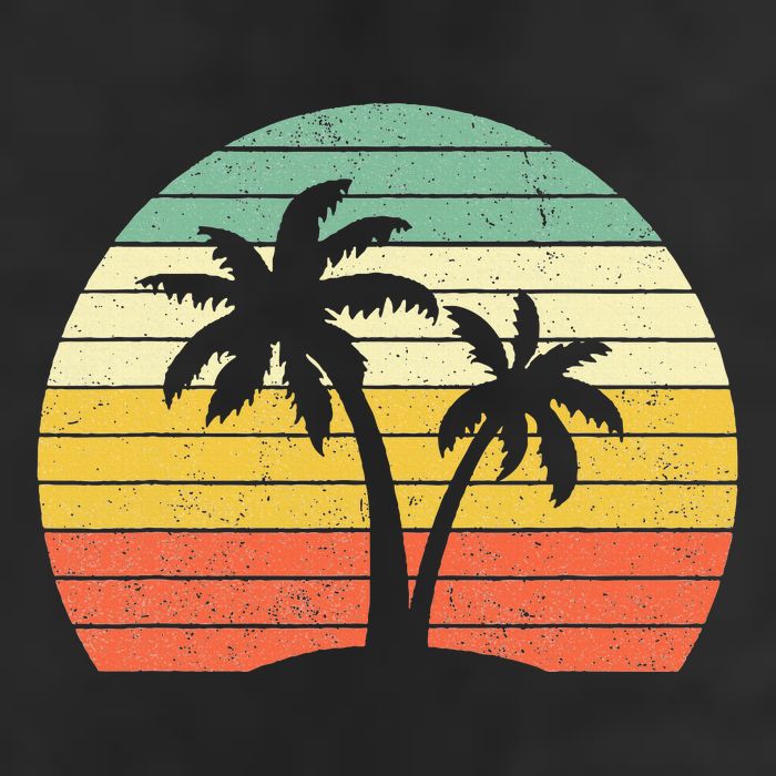 Palm Tree Retro Tropical Beach Tumbler