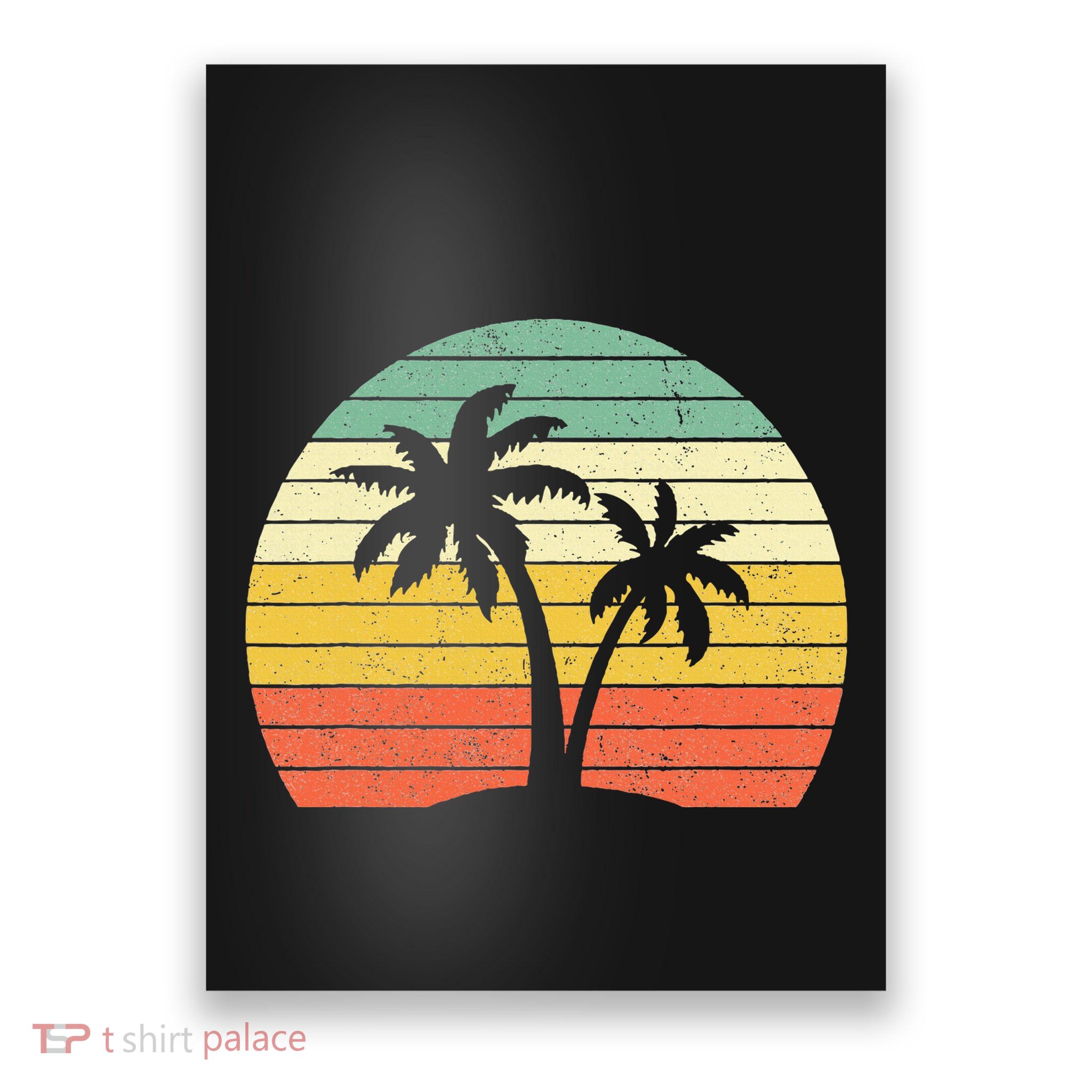 Palm Tree Retro Tropical Beach Poster