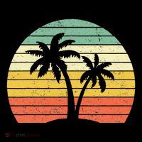 Palm Tree Retro Tropical Beach Tall Sweatshirt