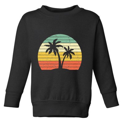Palm Tree Retro Tropical Beach Toddler Sweatshirt