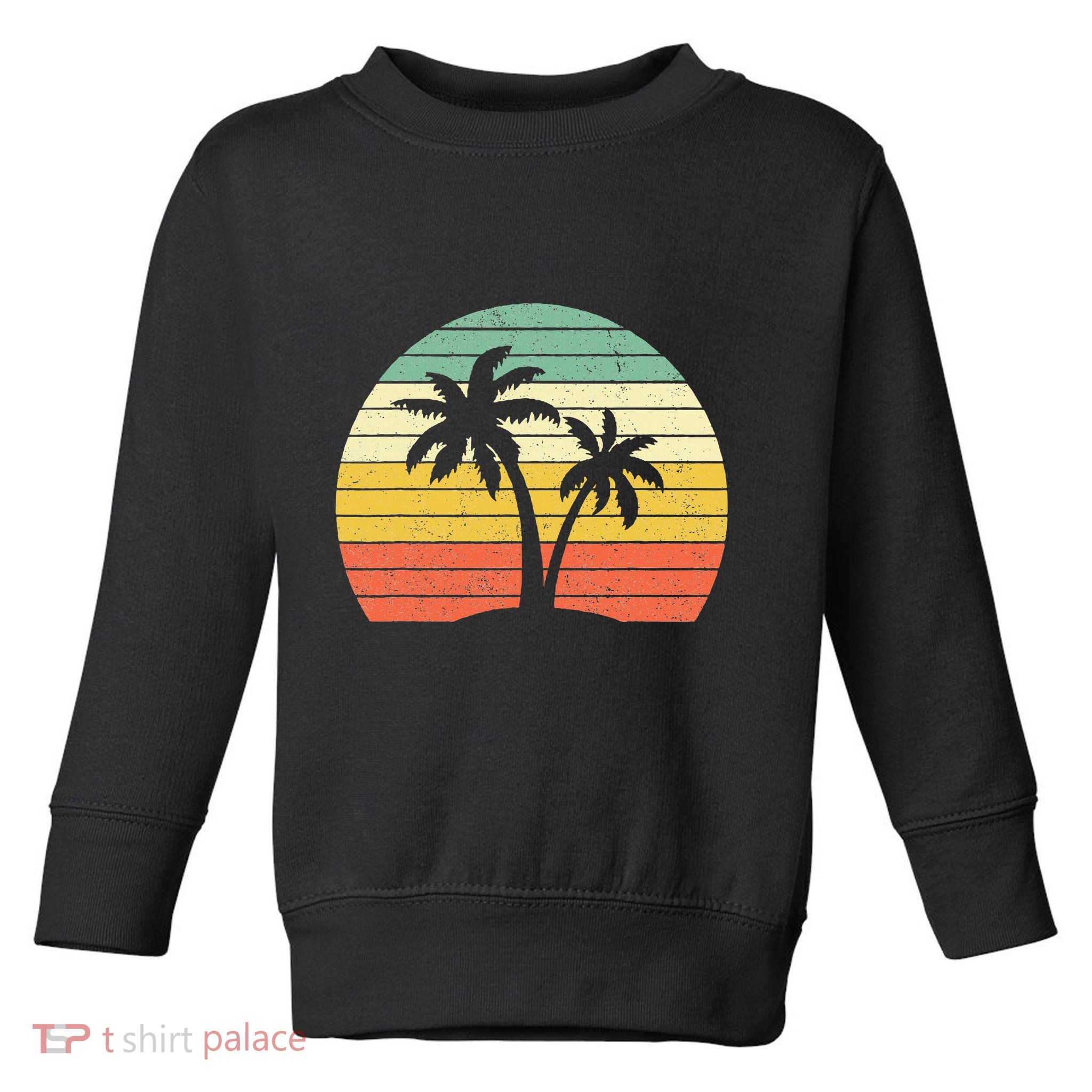 Palm Tree Retro Tropical Beach Toddler Sweatshirt