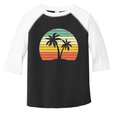 Palm Tree Retro Tropical Beach Toddler Fine Jersey T-Shirt