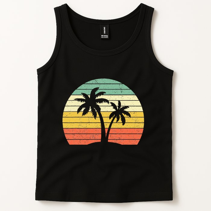 Palm Tree Retro Tropical Beach Tank Top