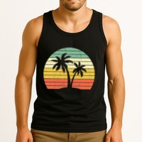Palm Tree Retro Tropical Beach Tank Top