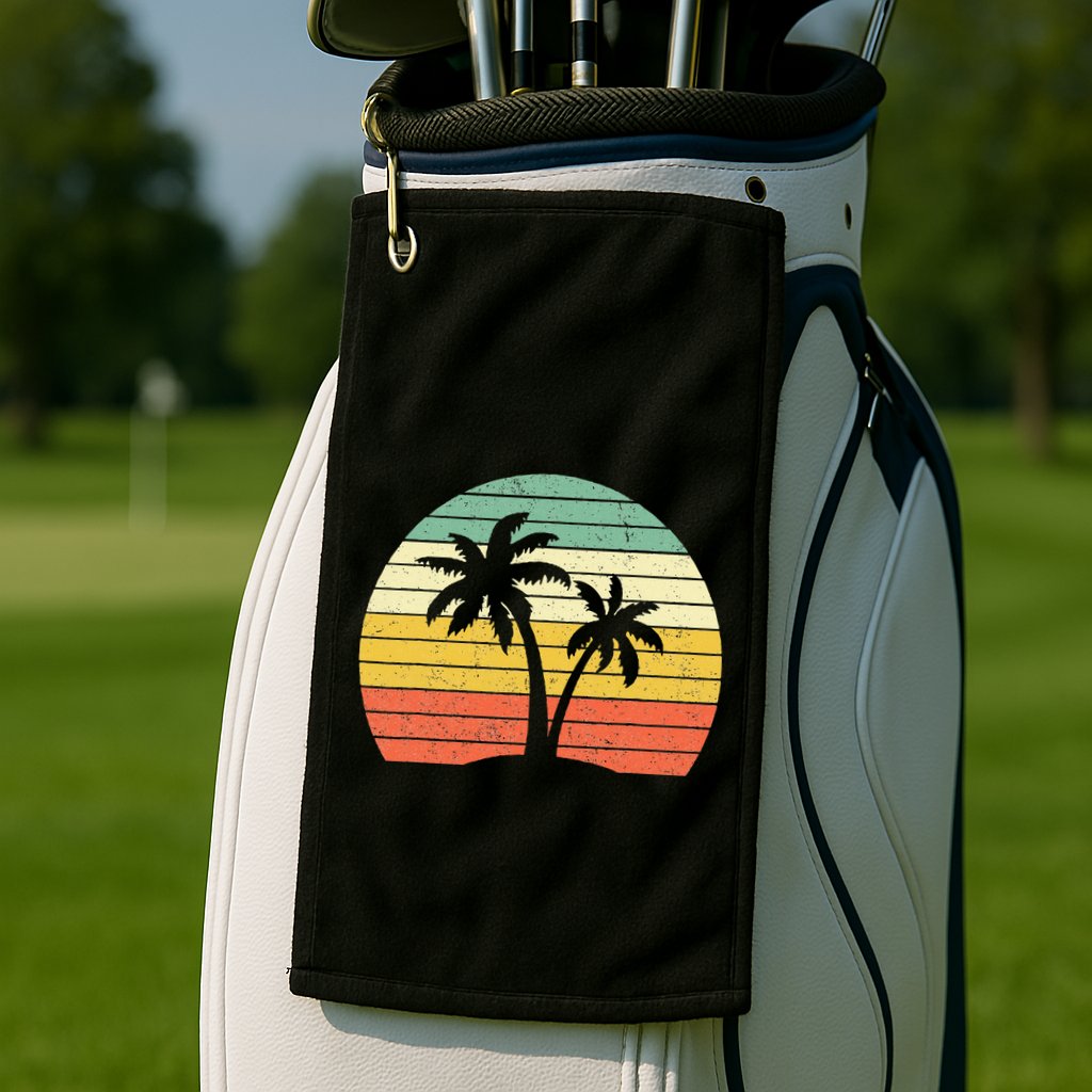 Palm Tree Retro Tropical Beach Golf Towel