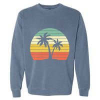Palm Tree Retro Tropical Beach Garment-Dyed Sweatshirt