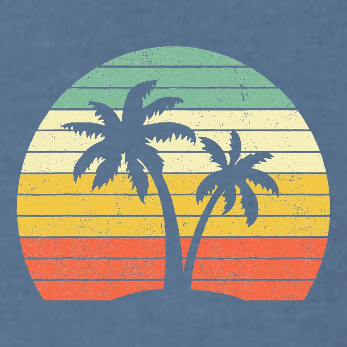 Palm Tree Retro Tropical Beach Garment-Dyed Sweatshirt