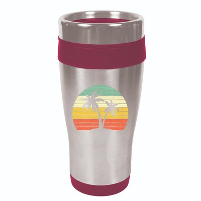 Palm Tree Retro Tropical Beach 16oz Travel Tumbler