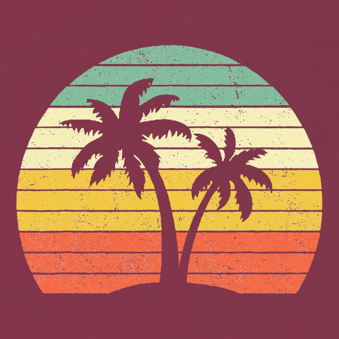Palm Tree Retro Tropical Beach 16oz Travel Tumbler