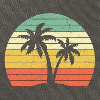 Palm Tree Retro Tropical Beach Cotton Canvas Backpack