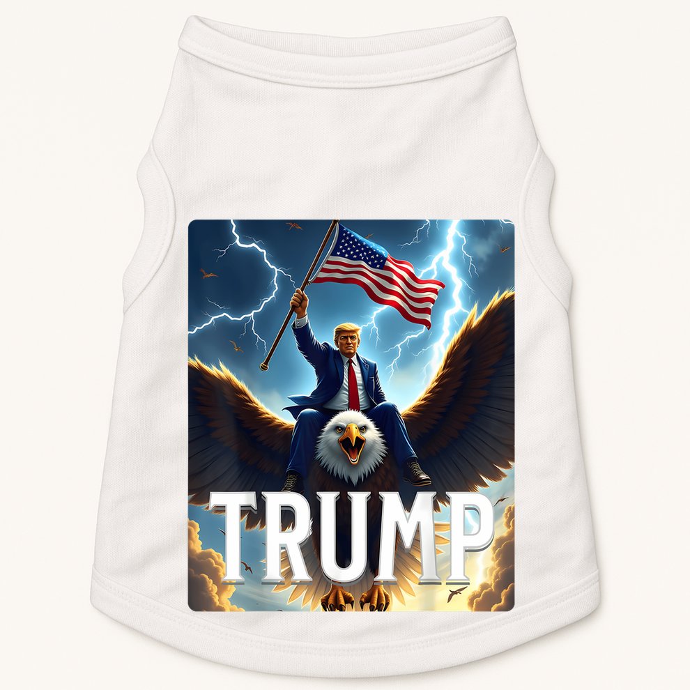 President Trump Riding An Eagle. Patriotic Political Doggie Tank