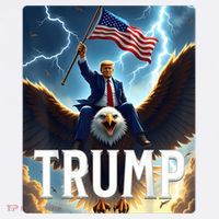 President Trump Riding An Eagle. Patriotic Political Tall T-Shirt