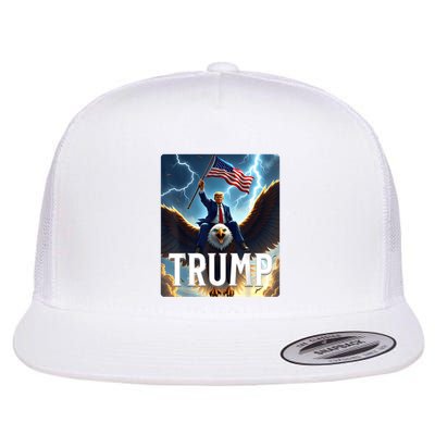 President Trump Riding An Eagle. Patriotic Political Flatbill Hat