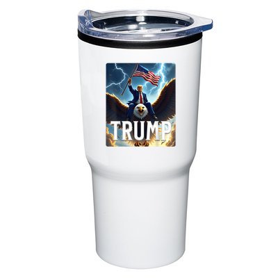 President Trump Riding An Eagle. Patriotic Political Tumbler