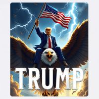 President Trump Riding An Eagle. Patriotic Political Womens Tank Top