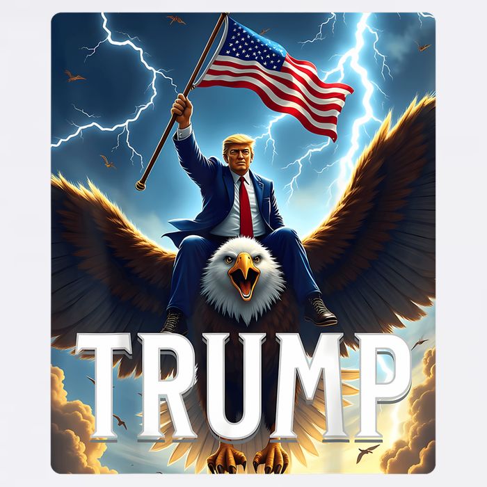 President Trump Riding An Eagle. Patriotic Political Womens Tank Top