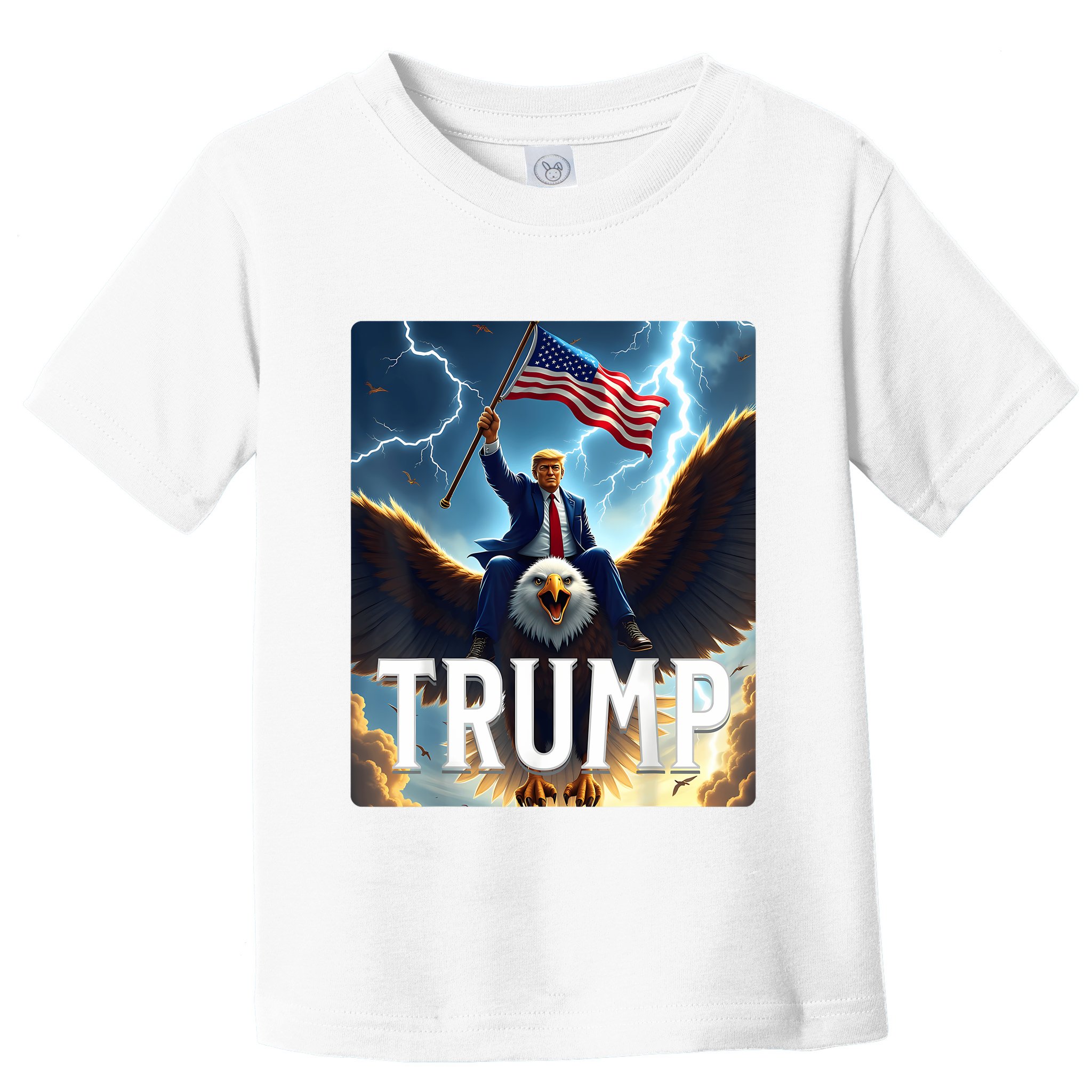 President Trump Riding An Eagle. Patriotic Political Toddler T-Shirt