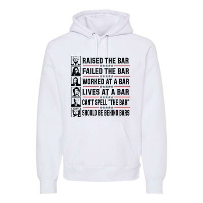 Pro Trump Raised The Bar Funny Political Anti Biden Meme Premium Hoodie