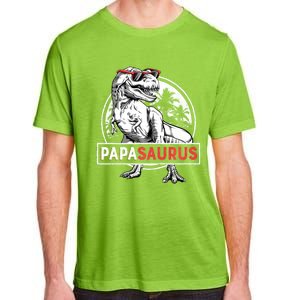 Papasaurus T Rex Dinosaur Funny Papa Saurus Family Matching Long Sleeve Adult ChromaSoft Performance T-Shirt