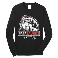 Papasaurus T Rex Dinosaur Funny Papa Saurus Family Matching Long Sleeve Long Sleeve Shirt